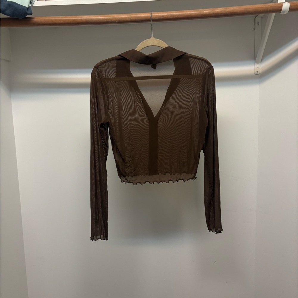 NEVER WORN Sheer Long Sleeve Top - Picture 4 of 4